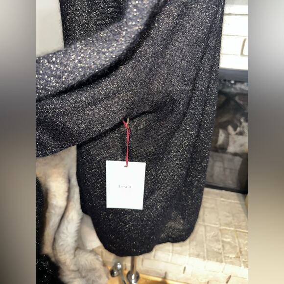 LEWIT Angora Mohair Lightweight Sweater NWT Metallic Gold Threads Sz XL - Picture 6 of 12